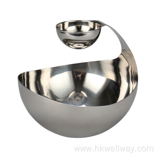 Tiered And Sivided Salad Bowl For Serving Snacks
